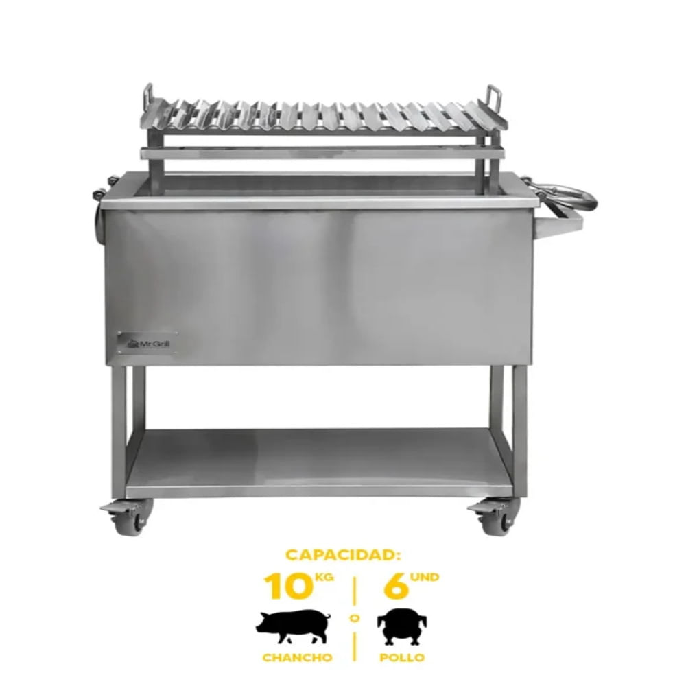 Caja China Mediana Steel Pro con Parrilla de Ángulos en V