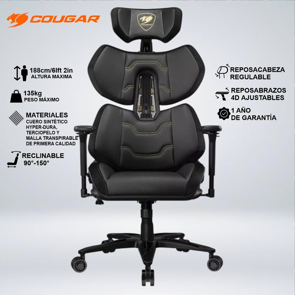 SILLA GAME TERMINATOR ELITE GOLD MALLA LUMBAR VENTILADO LUJOSO TERCIOPELO DORADO