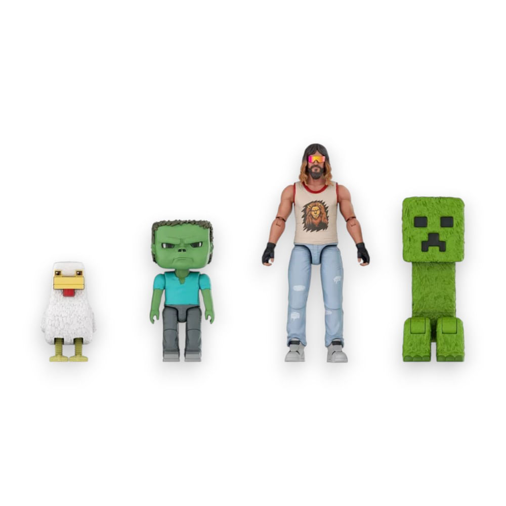 A Minecraft Movie Garrett Creeper Baby Zombie and Chicken Jockey