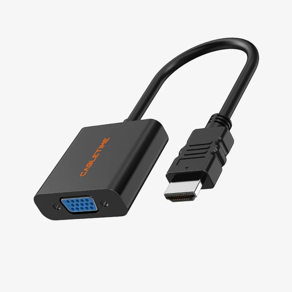 CABLETIME Adaptador HDMI a VGA 1080P 60Hz Macho a Hembra CP52B