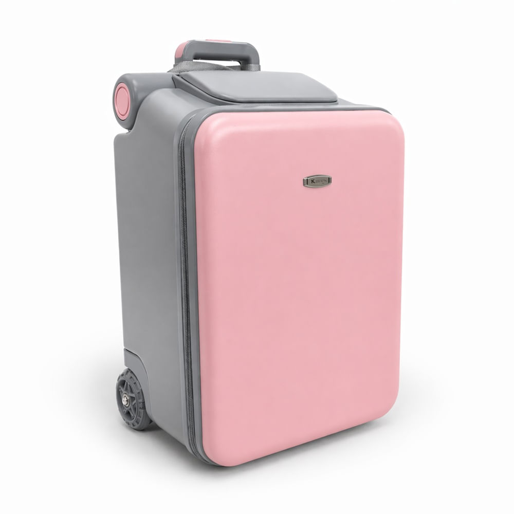 Maleta de Viaje Carry On con Asiento de Niño Rosado