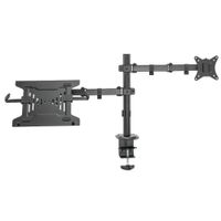 RACK SOPORTE DOBLE ARTICULADO DE ESCRITORIO DE 17''-35'' MÁS BASE PARA LAPTOP DE 10''-17''