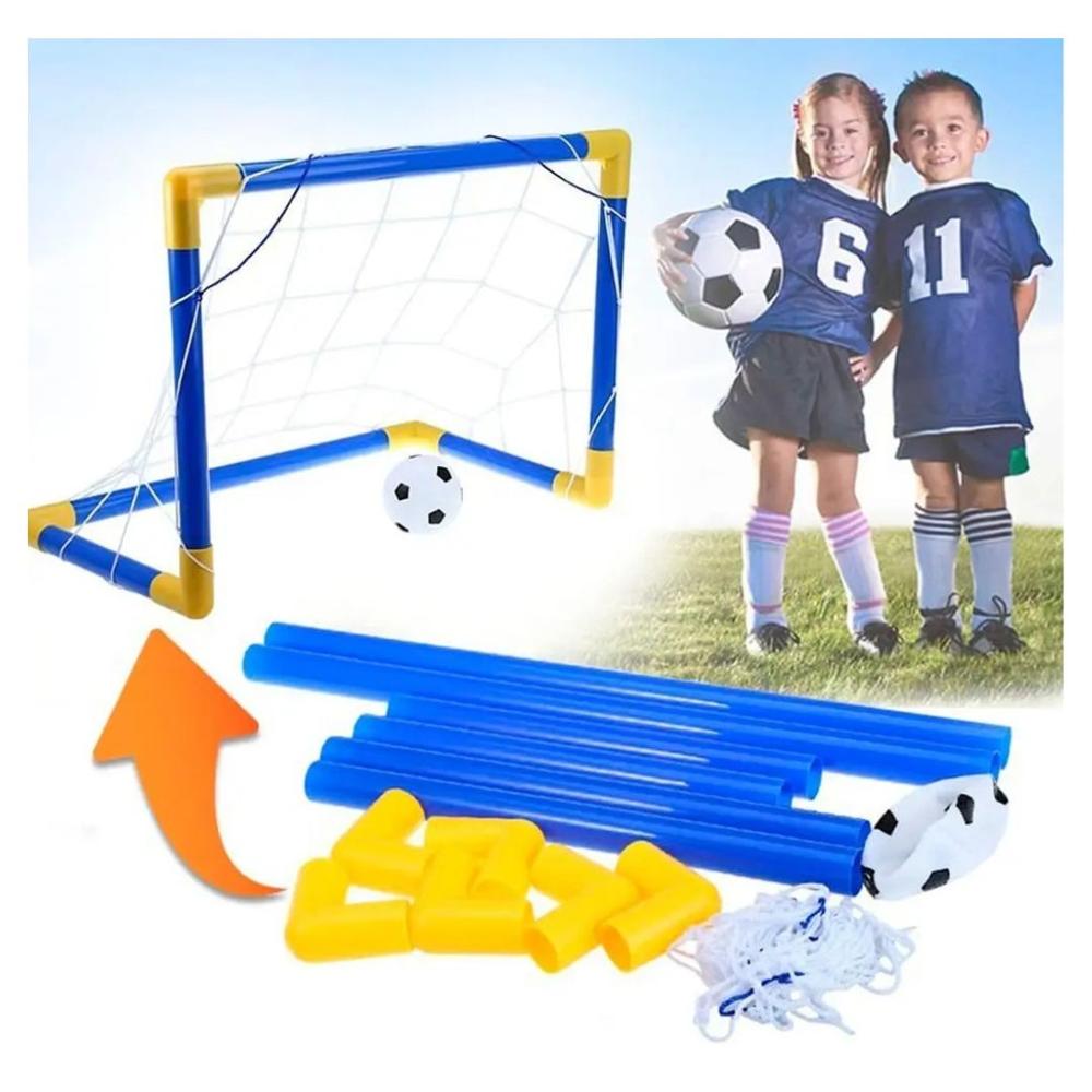 Arco de Futbol armable para niños y Pelota y Inflador