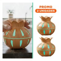 Pack2 Humificador con Uso Interior y Forma Floral Color Madera Claro Dimensiones 12x11cm
