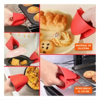 Cubiertos Protectores de Silicona Rojo para Preparar Comida 7,3x9,5cm