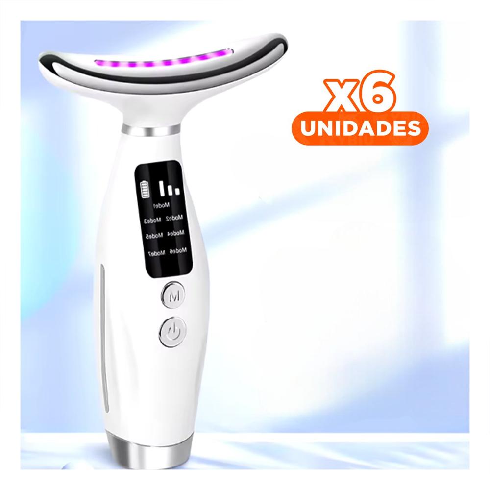 Pack6 Sistema Facial 7 Modos de Color Uso Diario Blanco Compacto Practico Y+Papel Regalo