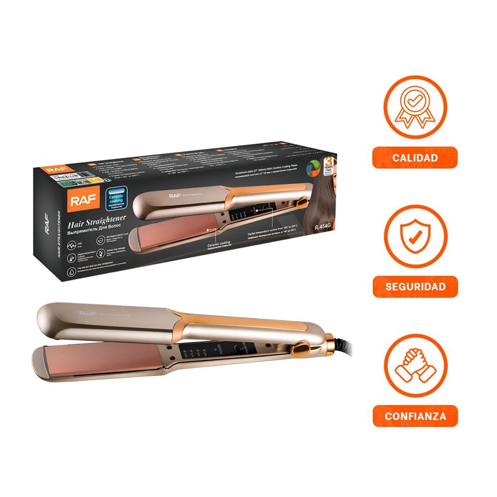 Alisadora de Cabello Practica para Lograr Estilo Liso en Casa Dorado Y+Ligas Regalo