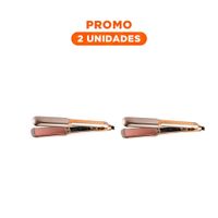 Pack2 Plancha Capilar con Placas Lisas para Acabado Suave y Brillo Dorado