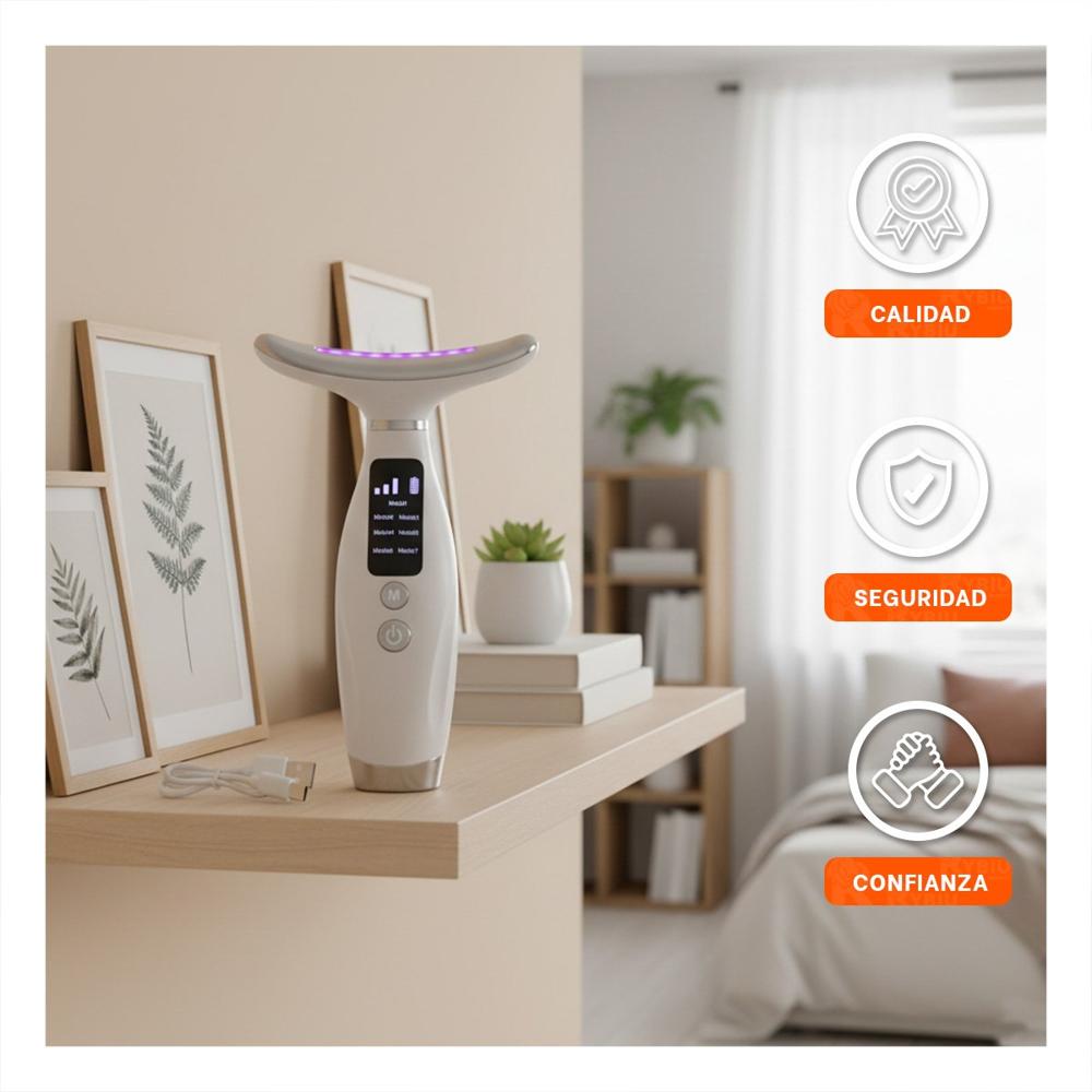 Dispositivo Facial 7 Modos de Color Terapia Suave Blanco Portatil Diario Y+Papel Regalo