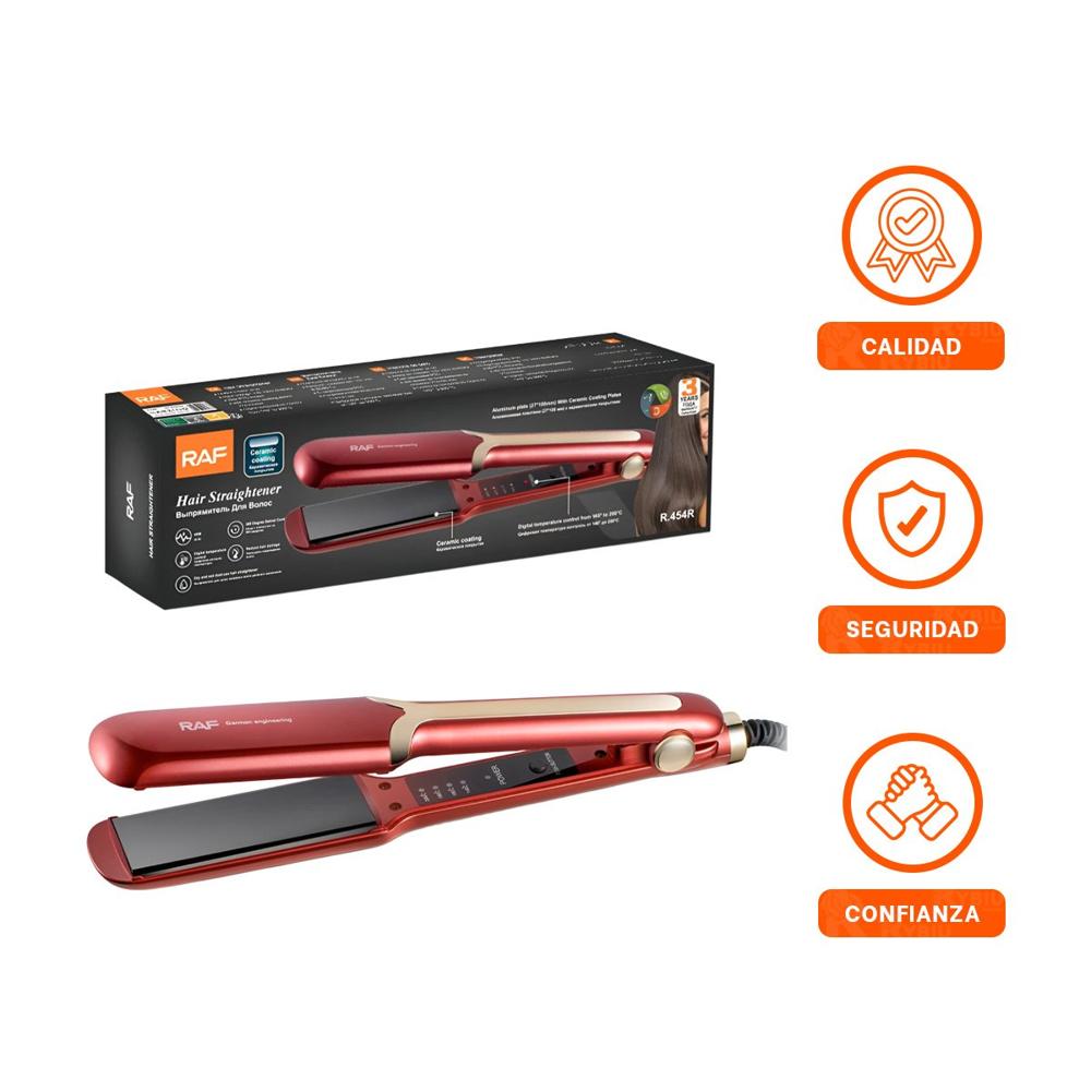 Pack2 Plancha Capilar de Calentamiento Rapido para Uso Diario Rojo Pro Y+Papel Regalo