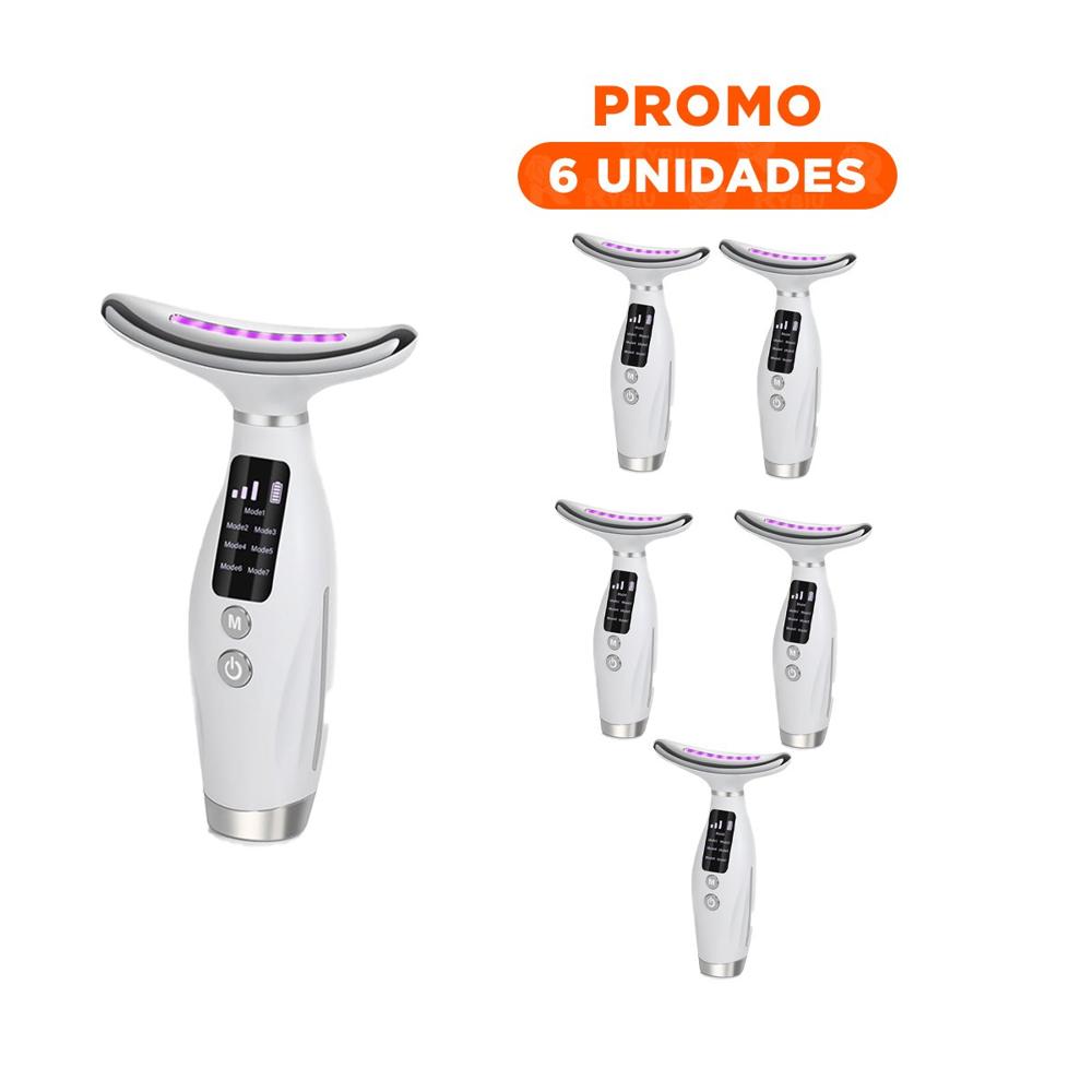 Pack6 Sistema Facial 7 Modos de Color Terapia de Luz Blanco Uso Diario