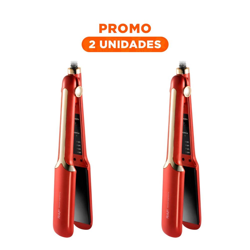Pack4 Plancha Capilar Practica para Ondas Suaves y Liso Rojo Casa
