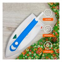 Planchador de Vapor Electrica Blanco y Azul Uso Hogar Diseno Moderno Actual Y+Papel Regalo