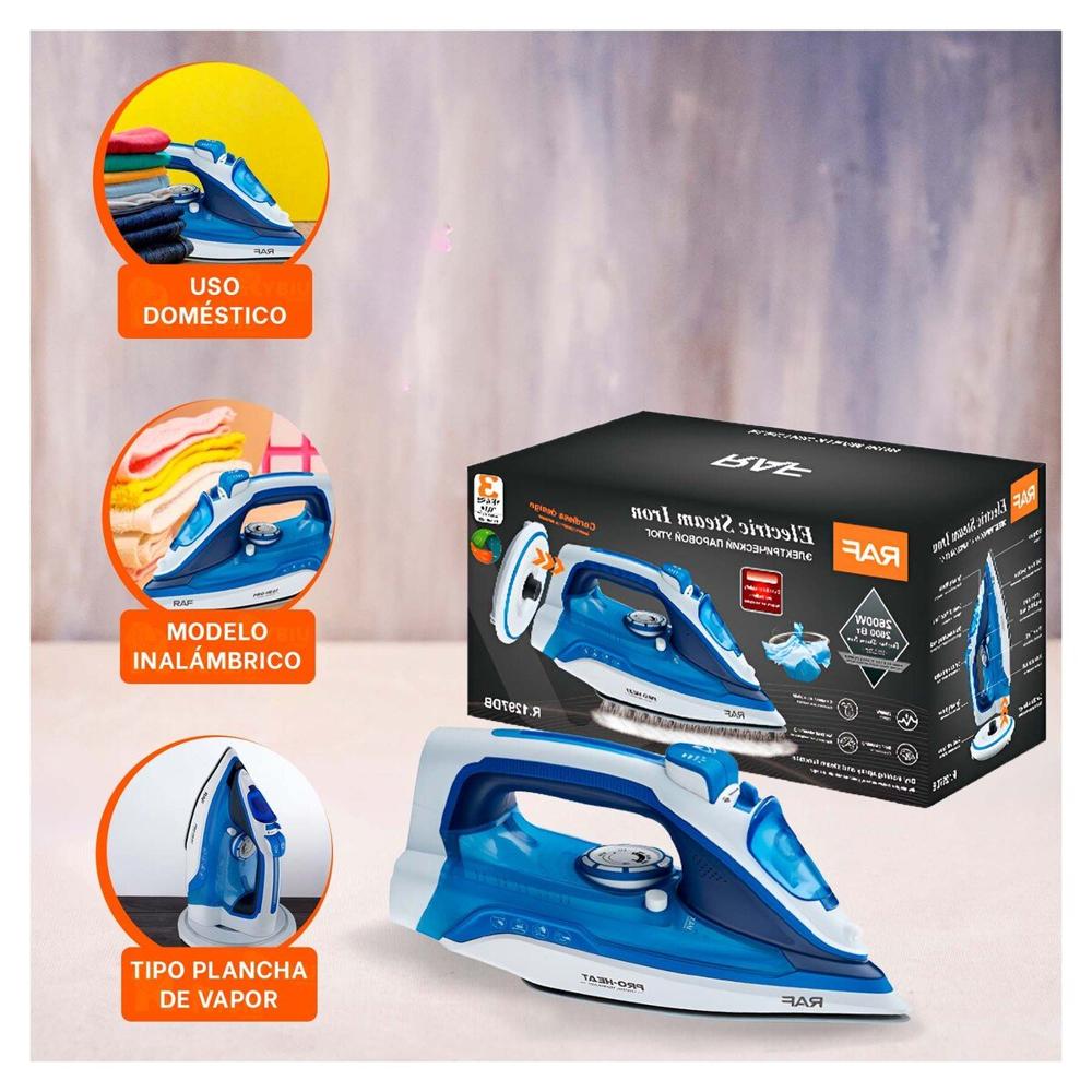 Planchador de Vapor Electrica Blanco y Azul Rendimiento Constante Hogar Y+Post It