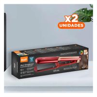 Pack4 Estilizador Capilar con Placas Lisas para Acabado Uniforme Rojo Hogar Y+Regalo Sticker