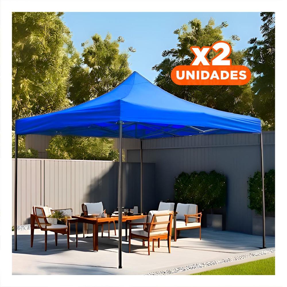 Pack2 Toldo Plegable Color Azul con Dimensiones 2.3m de Altura y Area 3x3m Y+Regalo Sticker