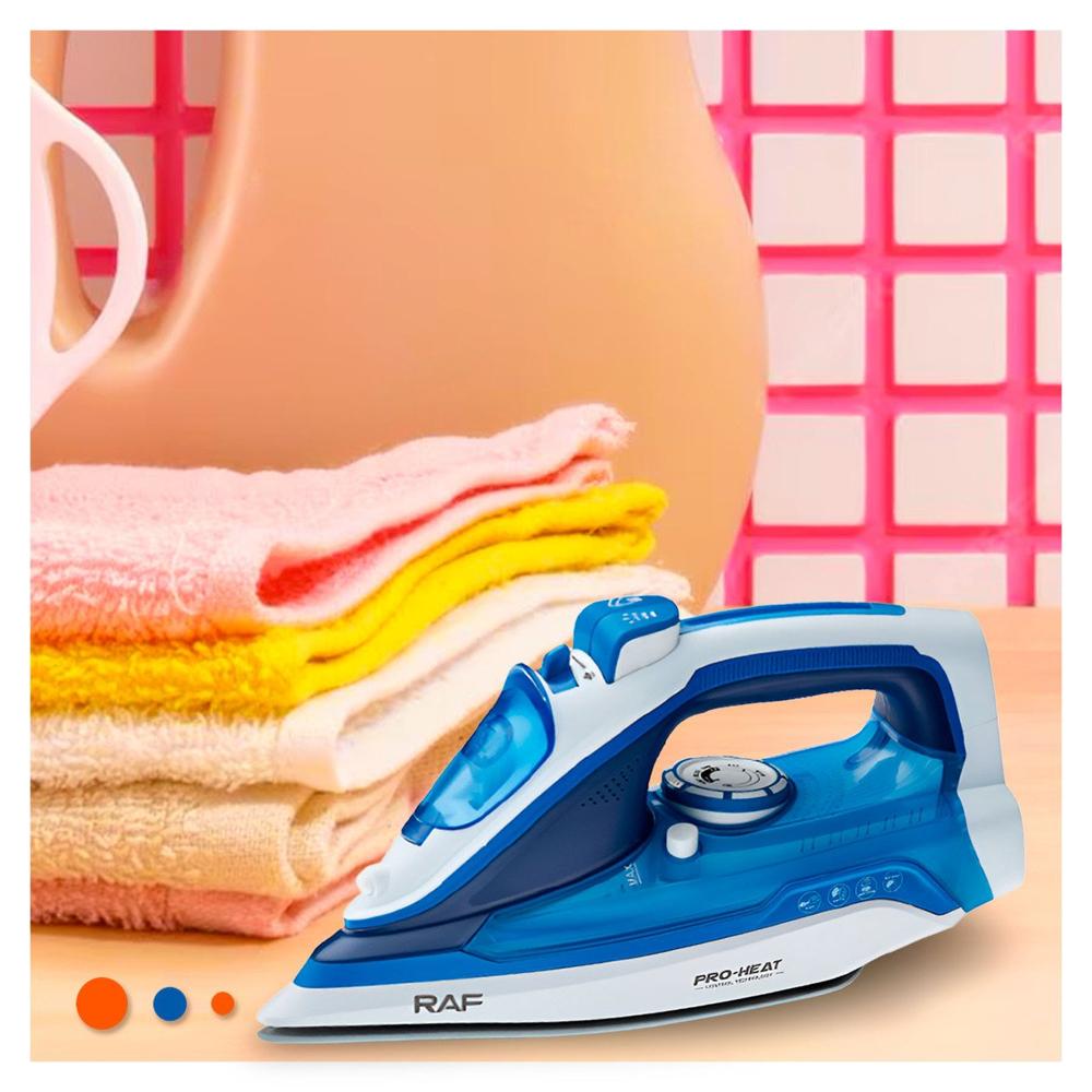 Planchador de Vapor Electrica Blanco y Azul Potencia Estable para Ropa Hogar Y+Regalo Sticker