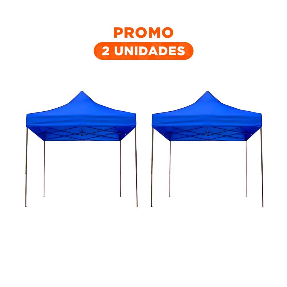 Pack2 Toldo Plegable Color Azul con Dimensiones Amplias 3x3x2.3m para Espacios Abiertos