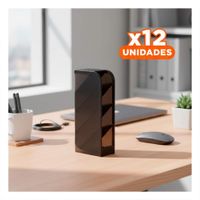 Pack12 Estructura de Uso Diario sobre Mesa Negro de Dimensión 20,5x5x9cm Y+Papel Regalo
