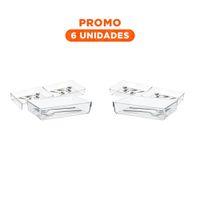 Pack6 Recipiente Rectangular Acrilico Transparente para Cocina y Hogar