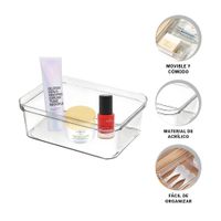 Bandeja Transparente Acrilica Rectangular para Escritorio y Casa Y+Ligas Regalo