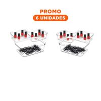 Pack6 Recipiente Rectangular Acrilico Transparente para Escritorio y Hogar