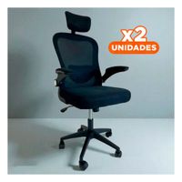 Pack2 Silla de Escritorio de Oficina con Estilo Funcional y Uso Prolongado Negro Y+Papel Regalo