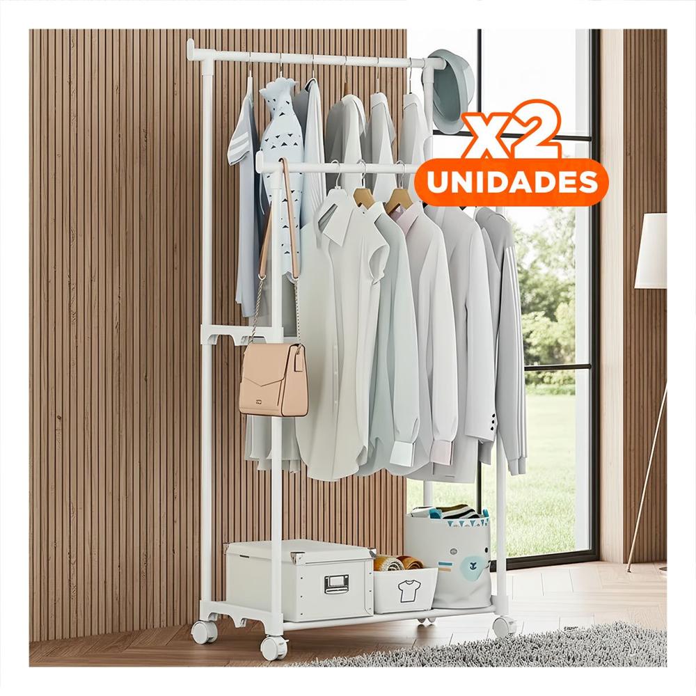 Pack2 Organizador Colgador Doble de Ropa Blanco Versatil y Funcional para Orden Y+Papel Regalo