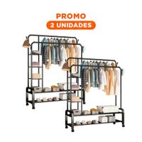 Pack2 Anaquel Practico con Compartimentos para Cocina y Sala Negro