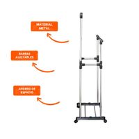 Organizador Colgador Doble de Ropa Barra Pequena Plateado Facil Montaje Y+Ligas Regalo