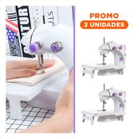 Pack2 Maquina Blanco con Toques Morados de Coser y Mesa Portatil Estable