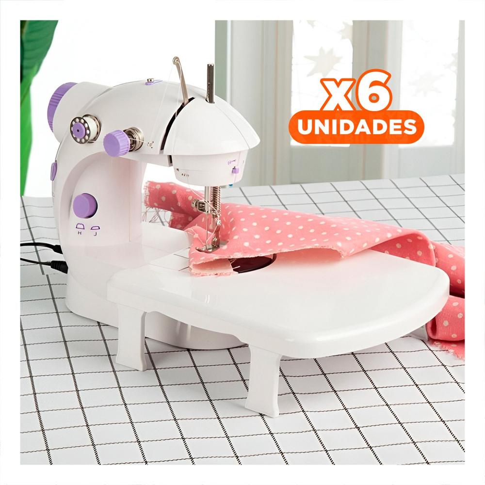 Pack6 Cosedora Portatil Blanco Morado para Coser con Mesa Estable Y+Papel Regalo