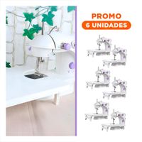 Pack6 Cosedora de Coser con Mesa Blanco y Acabados Morados Suaves