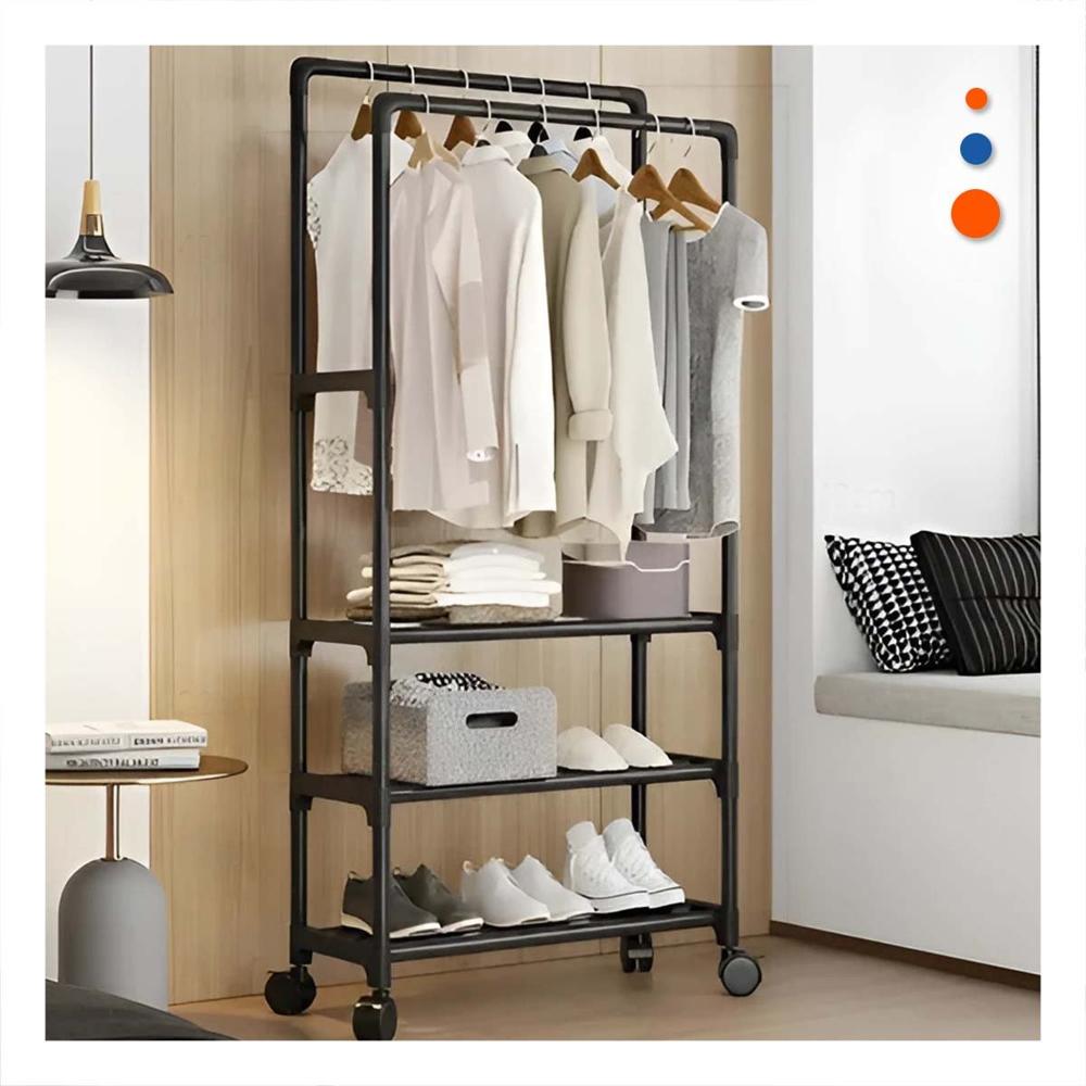 Organizador Colgador Doble Funcional con Niveles Inferiores Negro Plus Y+Regalo Sticker