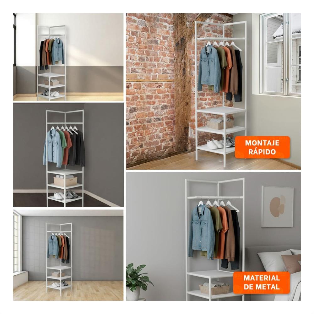 Organizador Vertical con Perchera y Espacios para Zapatos para Dormitorio