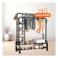 Pack4 Anaquel Moderno con Divisiones para Organizar Utensilios Negro