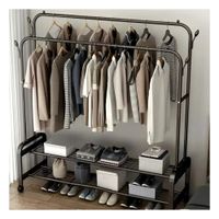 Mueble Funcional para Lavanderia con 2 Niveles Inferiores y Ruedas Negro Y+Regalo Sticker