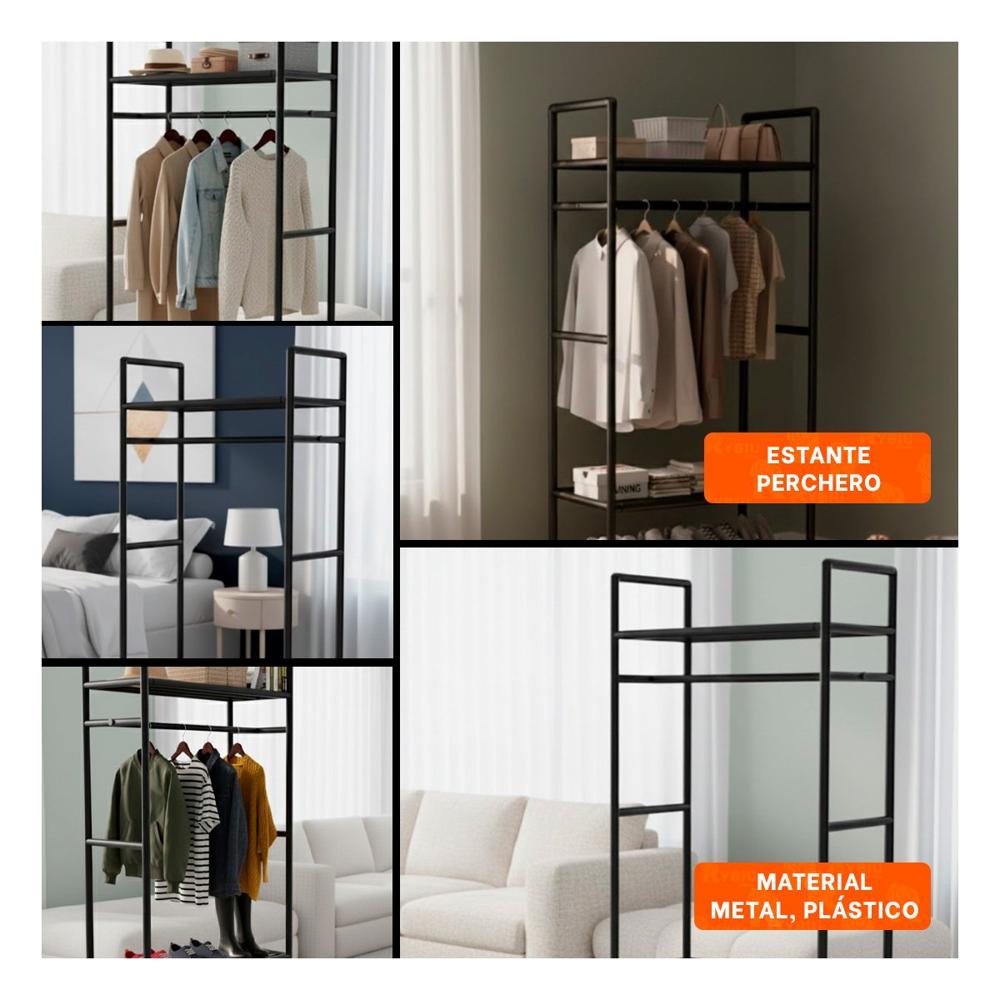 Rack 3 Niveles para Colgar Ropa y Mantener Orden en Espacios del Hogar