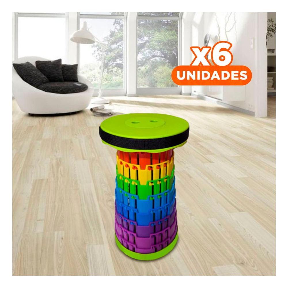 Pack6 Silla Liviana con Tres Seguros Plegable para Uso Diario en Hogar Y+Regalo Sticker