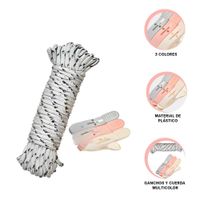 Sujetadores de Plastico para Ropa Multicolor en Tres Tonos con Cuerda Y+Ligas Regalo