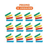 Pack12 Clips Multicolor de Plastico para Ropa con 24 Piezas para Uso Diario Y Regalo Sticker