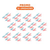 Pack12 Clips de Ropa Cuadrados Multicolor con Cuerda para Tendido en Casa Y+Regalo Sticker
