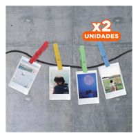 Pack2 Pinzas Pequeñas de Plastico Multicolor con 24 Piezas para Secado Rapido Y Regalo Sticker
