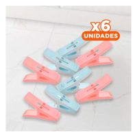 Pack6 Pinzas de Ropa Cuadradas Multicolor con Cuerda para Espacios del Hogar Y+Papel Regalo