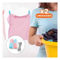 Pack2 Broches Curvos de Plastico para Ropa en Dos Colores con Cuerda de 5m Y+Papel Regalo