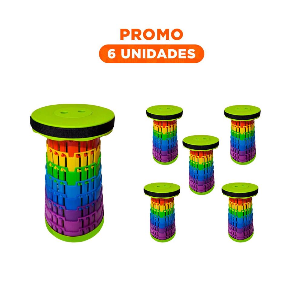 Pack6 Taburete Versatil con Tres Seguros Plegable para Actividades