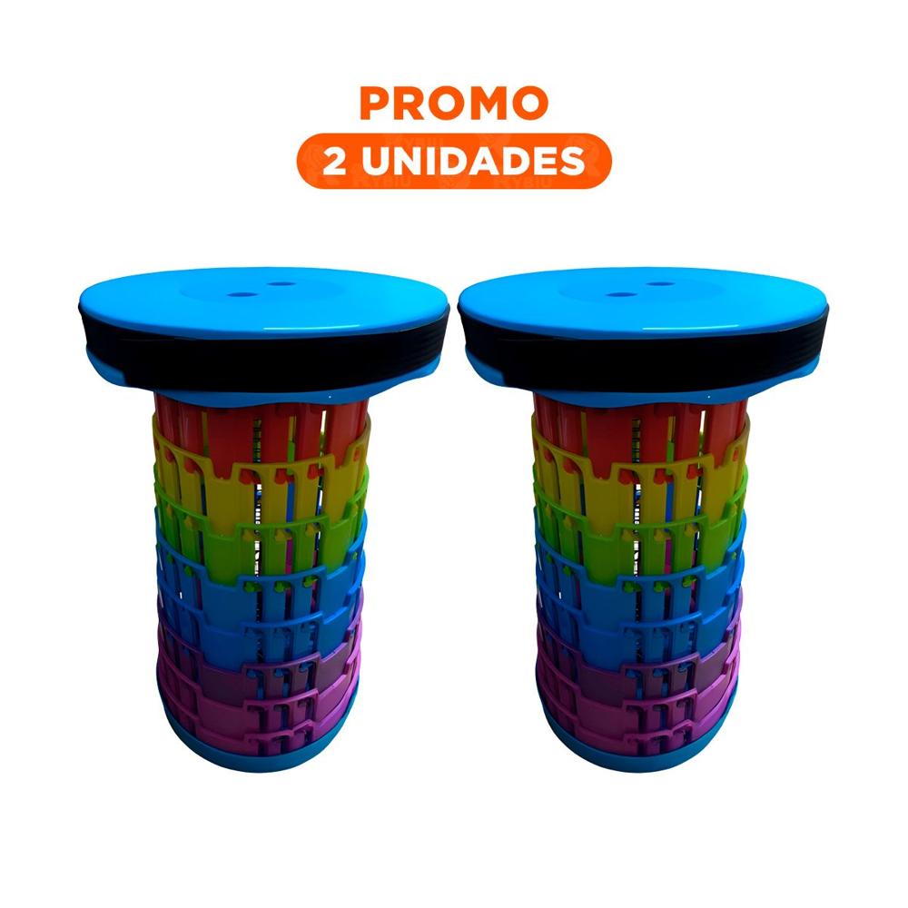 Pack2 Reposera Plegable Practica para Llevar a Todo Lugar Azul Multicolor