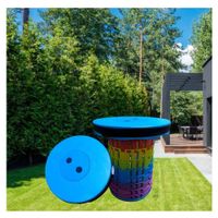Taburete Plegable Compacto para Espacios Pequenos Azul Multicolor Y+Papel Regalo