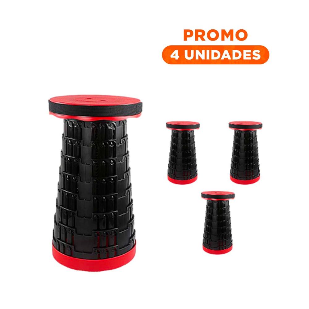 Pack4 Butaca movil 3 seguros portatiles tapa rojo centro negro para balcon Y+Regalo Sticker