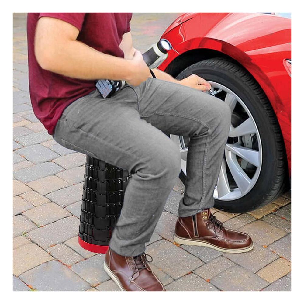 Silla movil 3 seguros portatiles tapa rojo centro negro para terraza y patio comoda Y+Post It